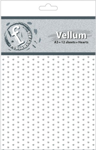 Ruby Rock-It Fundamentals A5 Vellum Sheets, 8.3 by 5.8-Inch, Hearts, 12-Pack