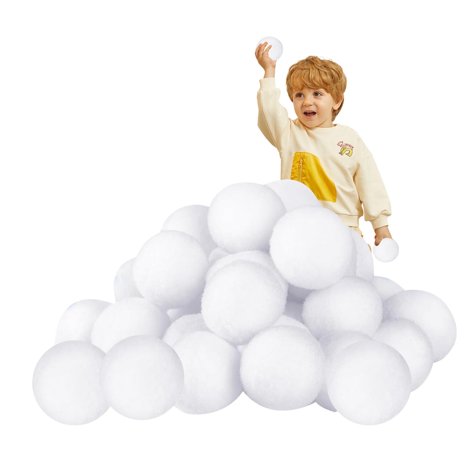 Fake Snowballs White Realistic Artificial Snowballs,Fake Snowball for Kids Indoor Snowballs Fight Game,Xmas Fake Snow Balls for Children Adult Snowball Throw Games,Christmas Tree Decorations (7CM)