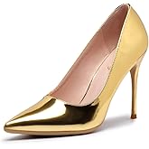 Elisabet Tang High Heels, Womens Pointed Toe Slip on Stilettos Party Wedding Pumps Basic Shoes