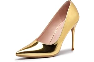 Elisabet Tang High Heels, Womens Pointed Toe Slip on Stilettos Party Wedding Pumps Basic Shoes