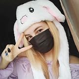 CICILIAYA White Moving Ear Rabbit Hat Unisex Children Adult Plush Fun Cosplay view 6