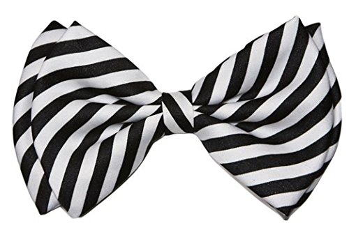 Men's Unisex Wedding Party Tuxedo Black and White Stripes Dress Bow Tie Bowtie! Brand New in Factory Box!