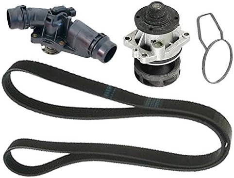 for BMW 6cyl (99-06) GRAF Coolant Pump METAL +Belt +97c Thermostat +Gasket