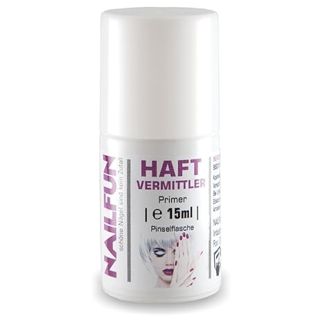 NAILFUN Haftvermittler Primer 15ml in der Pinselflasche - Top-Produkt, 1er Pack (1 x 15 ml)
