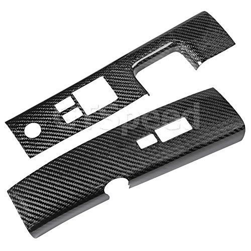 GTSpeed Made for 06-09 Nissan 350Z Z33 Fairlady Z JDM Carbon Fiber CF Interior Door Switch Rest Covers (Passenger side needs to remove door handle to install)