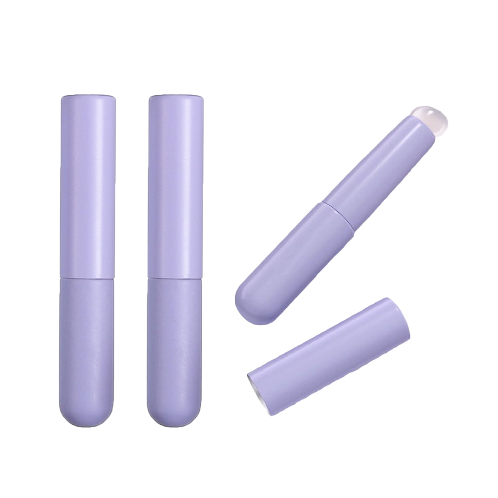 Sicheii 3Pcs Soft Silicone Lip Brush with Cover, Portable Lip Balm Makeup Applicator, Reusable Lip Mask Applicator Scrubber for Women Lipstick, Lip Gloss & Tint, Concealer, Eyeshadow (Purple)