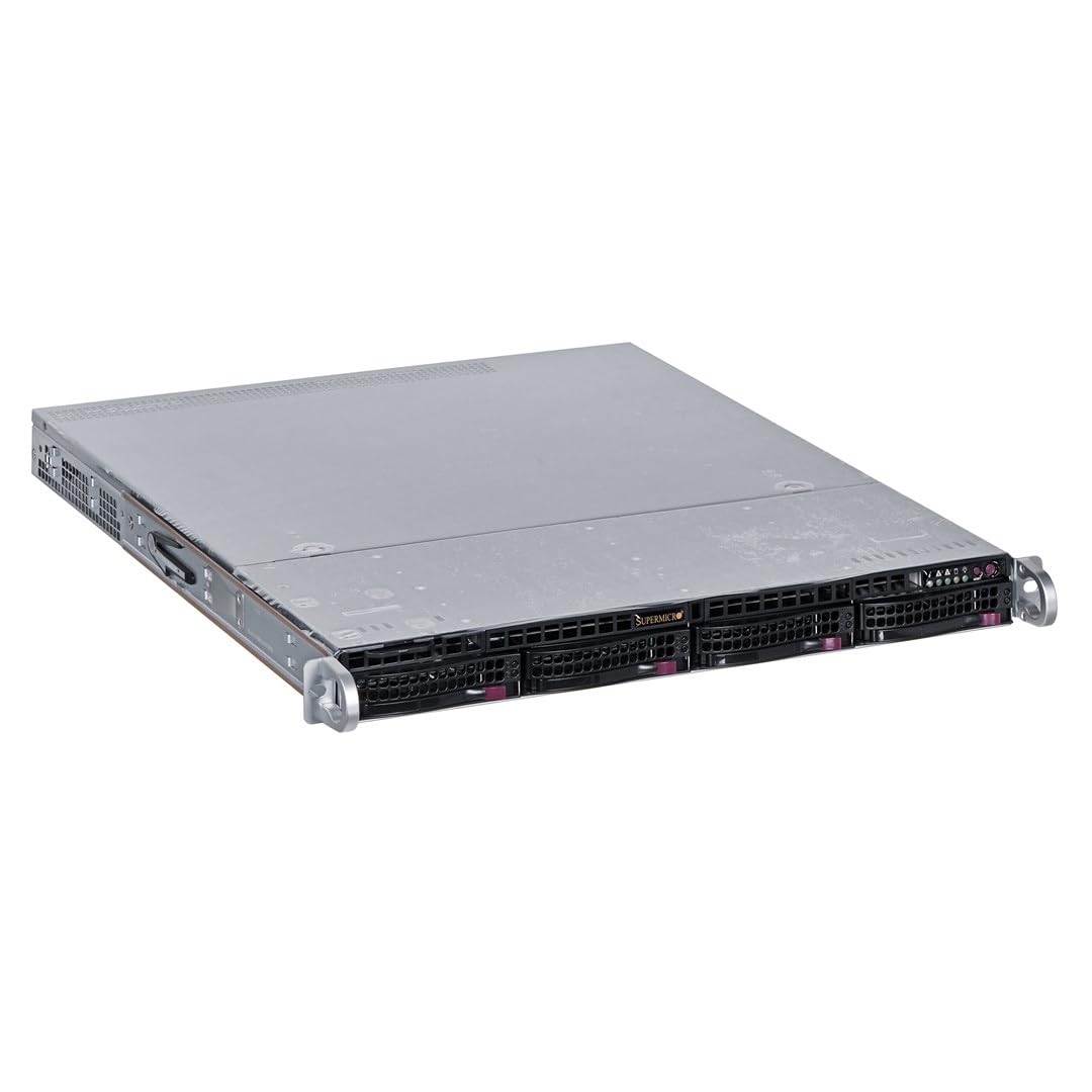 SUPERMICRO CSE-813MFTQC-R407CB 400 W Rack-Mountable Chassis, 1U, ATX, SATA/SAS - Black