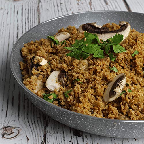 Mushroom Roasted Garlic and Herb Dry Riced Cauliflower by Keto and Co | Low Carb, Gluten Free, Vegan, Keto Rice Alternative | Delicious, Easy and Fast | 5 Servings, Makes 1 Lb