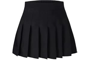 Cromoncent Girls Womens Pleated Mini Skirt Short High Waist School Uniform, 2Years - 4XL