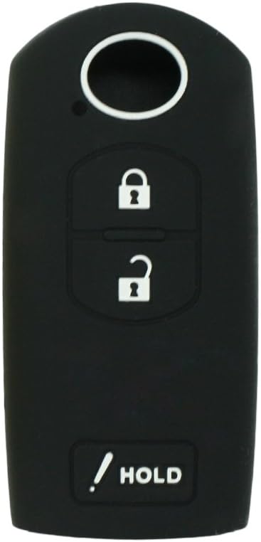 BROVACS Silicone Cover Protector Case Holder Skin Jacket Compatible with MAZDA 3 Button Smart Remote Key Fob CV2533 Black