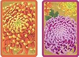 Entertaining with Caspari Double Deck of Bridge Playing Cards, Jumbo Type, Chrysanthemums