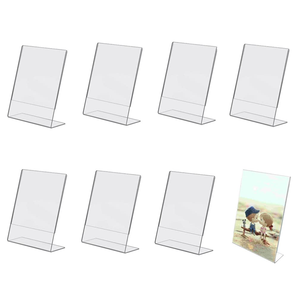 Naisfei 8xA6 Clear Acrylic Menu Holder Stand - Restaurant Cafe Bar Countertop Sign & Leaflet Display for Food Truck, Takeaway, Retail | Indoor Outdoor Promotional Advertising Board