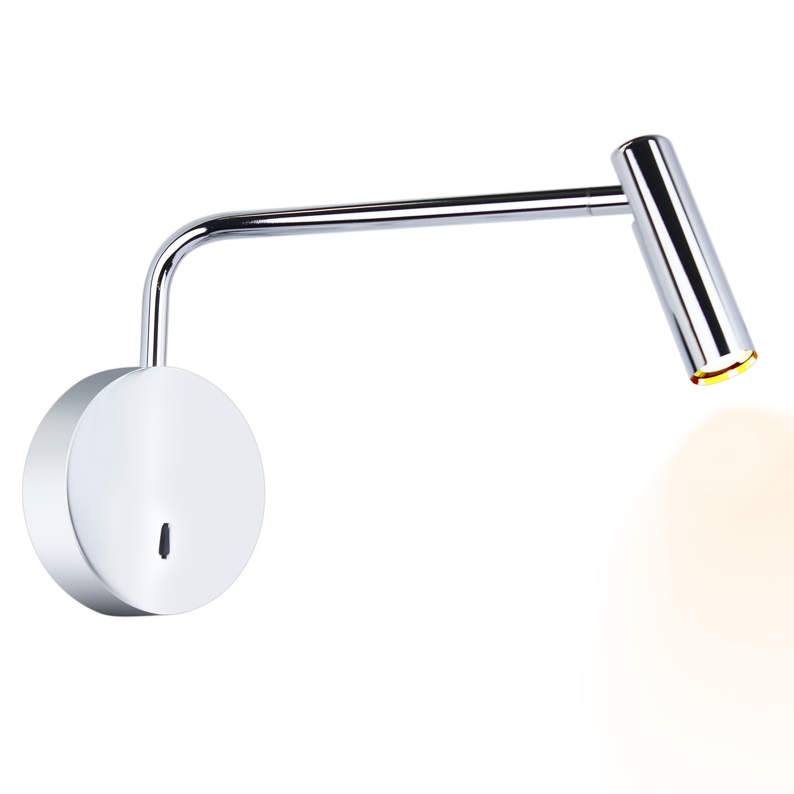 Photo 1 of ZEROUNO Wall Mounted Lamp, Hardwired LED Wall Sconce with Switch on/Off Modern 3000K Swing Arm Bedside Indoor Wall Mount Lamp (Chrome)