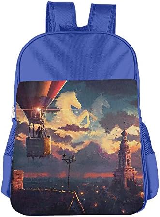 Hot Air Balloon Clouds Unisex Child Lovely School Backpack RoyalBlue