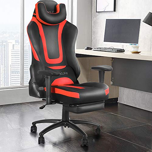 eclife Video Gaming Chair,Ergonomic Racing Task Chair,PU Leather