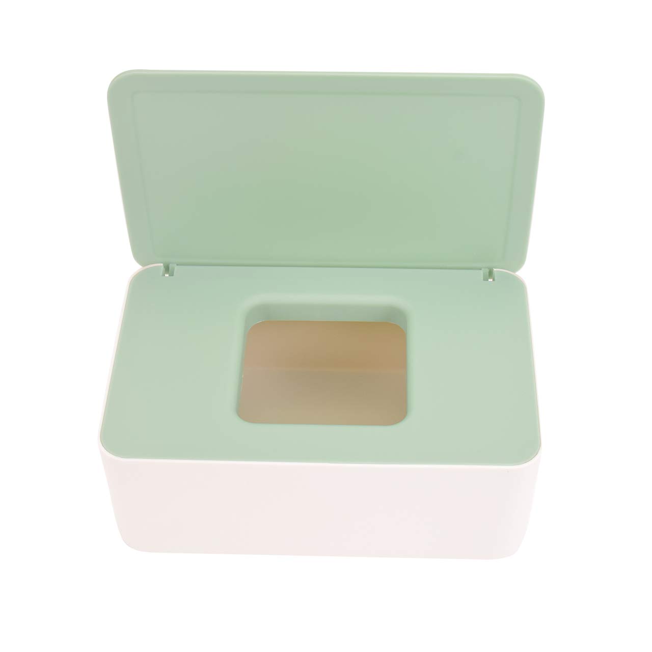 CHAOQUN Wipes Dispenser Napkin Storage Box, Baby Nappy Wet Tissue Box Keeps Tissue Fresh, Easy Open & Close Tissue Container (Light Green)