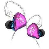 erjigo KZ ZST X Hybrid in-Ear Earphones, Purple | HiFi Musician Monitor Earbuds, Detachable 2-Pin Cable, 10mm DD+BA, Noise-Isolating, In-Ear Headphones, Gaming IEM