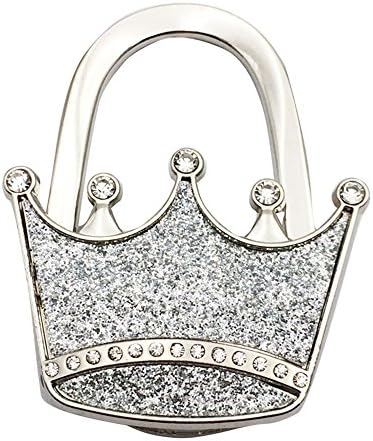 ZoCr Crown Style Premium Foldable Handbag Bag Purse Hanger Table Hook Holder (Silver)