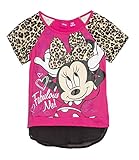 Disney Big Girls Minnie Mouse Mixed Media Leopard 2 Fer Fashion Tee