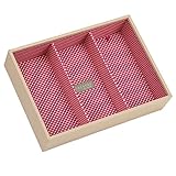 50% OFF Stackers Cream & Pink Polka Classic Deep 3 Section Jewelry Box