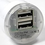 New Dual USB Car Charger for iPad iPhone 4 White