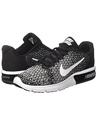 Nike Women's Air Max Sequent 2 Running Shoe Black White Dark Grey Wolf Grey Size