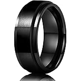 LAOYOU Fidget Anxiety Ring for Men | 8mm Spinner Band for Calming, Worry, Stress Relief & Mindfulness | Hypoallergenic Stainless Steel Comfort Fit Non Tarnish