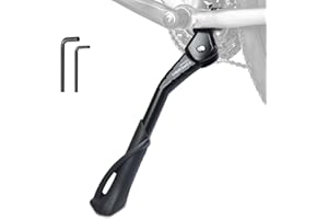 TOPCABIN Bike Kickstand Enhanced,Rear Side/Center Mount,Aluminum Alloy Bicycle Kick Stand Adjustable Kickstand for adult bike 700C 24" 26" 28" 29 inch Mountain Road bike(Black Center 24"-29" Bike)