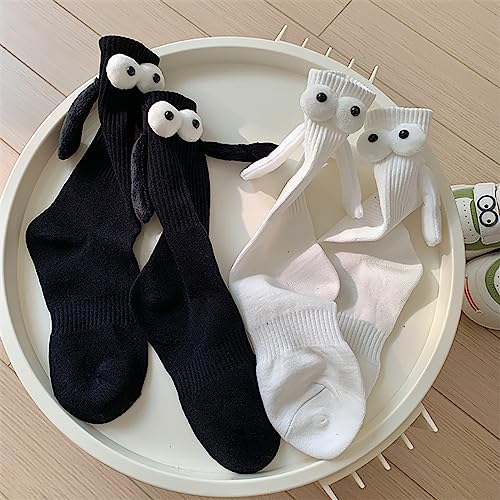 Smilelife 2 Pairs Magnetic Holding Hands Socks - Funny Gifts for Women & Men, Teens, Couples, Friends