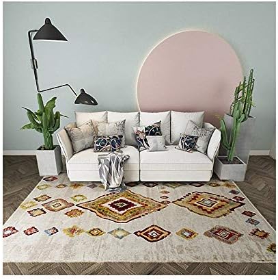 Dceer Square rug, European style large living room art deco rug, bedroom soft home super soft door mat table coffee table rug, easy to clean and wear velvet,C (color : 02, Size : 120 * 170cm)