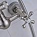 Rozin Bathroom Dual Knobs Mixing Shower Faucet Set 8-inch Top Rainfall Showerhead + Handheld Spray Brushed Nickel