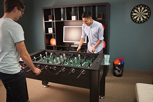 Sport Squad Greyson Foosball Table Soccer Game - 56" Regulation Size Foosball Table for Adults and Kids - Competition Family Soccer Game w/ Wood Grain Finish, Abacus Scorers & 2 Cup Holders