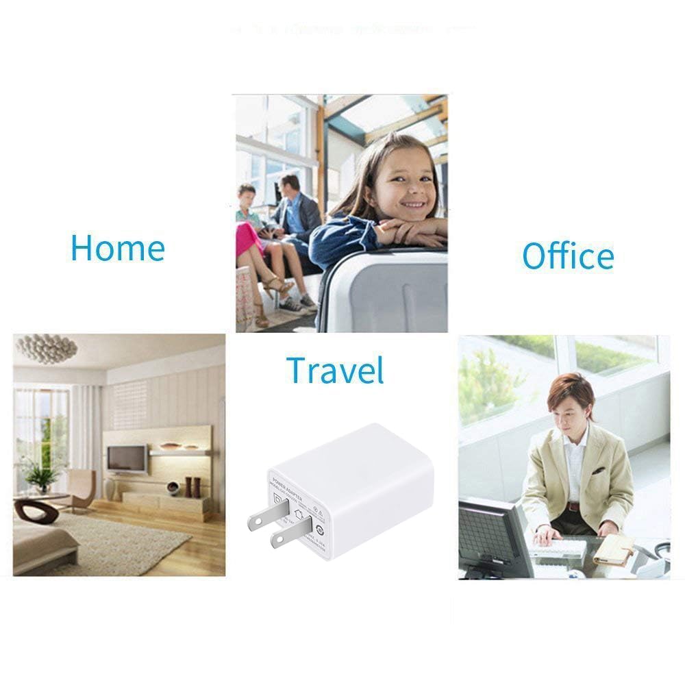 USB Wall Charger FOBSUNLAND ®. USB Wall Plug 5V 2A AC Power Adapter Compatible with iPhone,Pad,Samsung,Tablet,Kindle and More (White 2pack)