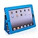 Snugg iPad 2 Case - Smart Cover with Kick Stand (Electric Blue Leather) for Apple iPad 2