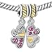 CharmSStory Mom Mother Daughter Heart Love Dangle Charms Bead For Snake Chain Bracelet (Pink)