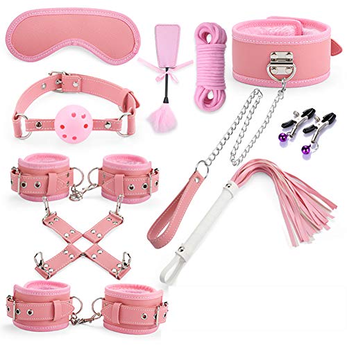 SGGMRR SM Binding Set Bound BDSM, Beginners Bundle Extreme Bed Blindfold Lovers, Fetish Set Sex Toys 10pcs, Double Experience, Super Orgasm