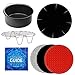 Air Fryer Accessories Set of 2 Air Fryer Racks for Double Layer Compatible with Ninja, Gourmia, Gowise, Chefman + MORE - Includes Cheat Sheets, Heat Resistant Mats and Cleaning Brush