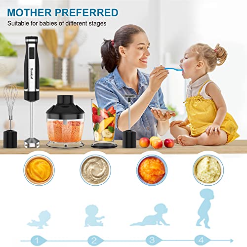 Immersion Hand Blender, 800W Stick Blender, 20 Speed Stainless Steel