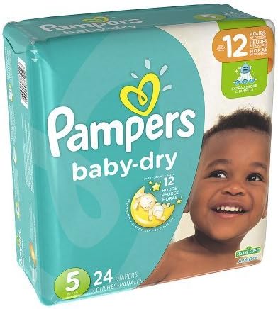 Pampers Size 5(27+ lb) Baby Dry Diapers 24 Count (Pack of 2)