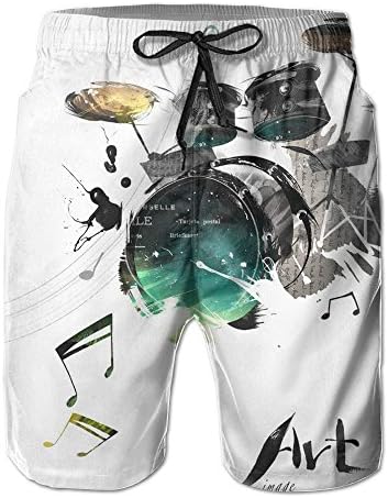 Man Cute Hand-painted Ink Rack Drum Illustration Beach Short Pants
