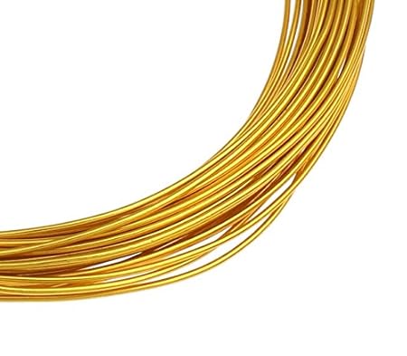 Perlin 12m ALUMINIUMDRAHT Gold 1mm SCHMUCKDRAHT BASTELN BIEGEDRAHT Aludraht METERWARE BASTELDRAHT PERLENDRAHT DEKODRAHT LACKD
