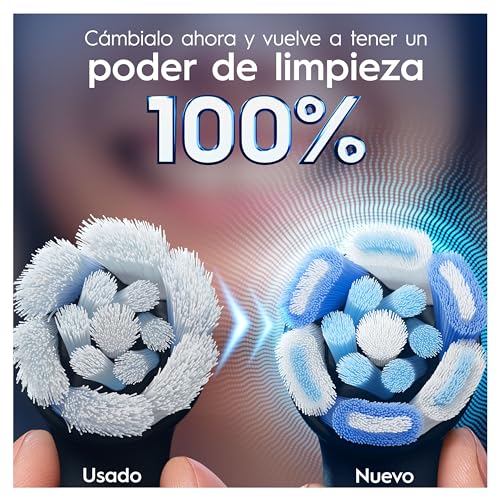 Series iO Ultimate Clean Cabezales De Recambio Originales, Pack de 6 Recambios Negros Para Cepillos De Dientes Eléctricos Oral-B iO, Eliminación Profunda De La Placa Bacteriana