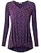 Timeson Women V Neck Long Sleeve High Low Comfy Loose Fit Activewear Tunic Tops Large Blue