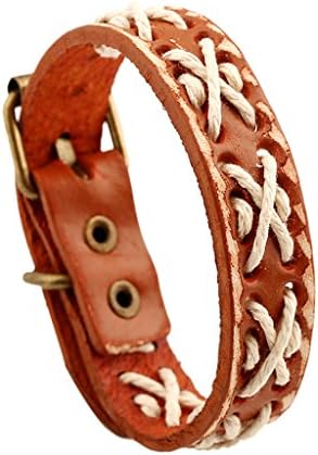 Leather Cuff Wrap Bracelet Unisex Multilayer Fashion Bracelet Braided Wrist Cuff Simple Leather Wristband Bracelet Bangle Adjustable Length AE275DRG