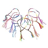 Pixnor 9pcs Handmade Braided Thread Friendship Bracelets Wrist Ankle Bracelets (Random Color)