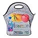 Neoprene Lunch Bag Insulated Lunch Tote Bags Boxes for Adults Men Women Nurses by Cosfash (Blue-grey-lunch bag with pocket)