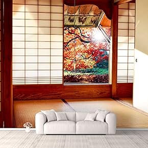 Wall Murals for Bedroom Japanese Style Grid Door View Large Removable Wallpaper Peel and Stick Wall Stickers - 66x96 inches
