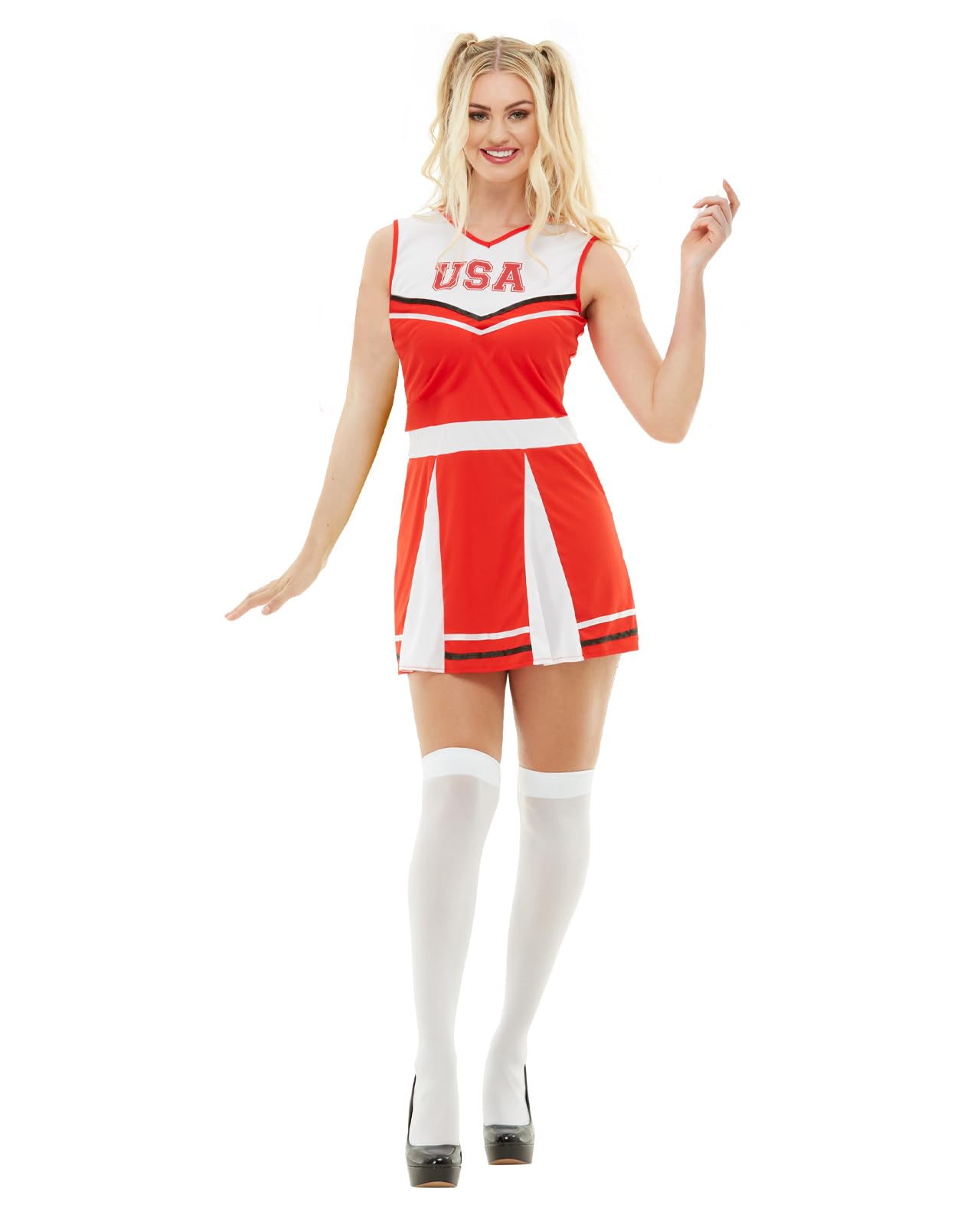 Funidelia Cheerleader Costume for Women, Includes American Football Cheerleader Dress, Size XXL - Costume for Adults for Parties, Carnival and Halloween