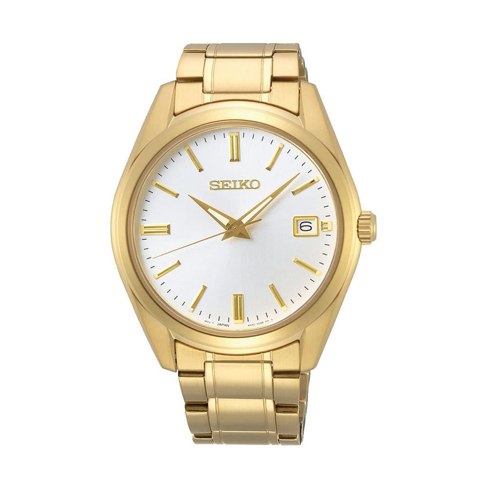 Seiko UK Limited - EU Men's Analogue Analog Quartz Watch with Gold Tone Stainless Steel Strap SUR314P1