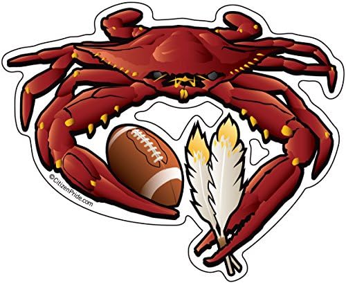 Citizen Pride Washington Red Crab Football 5.1x4.2 inches Sticker Decal die Cut Vinyl - Made in USA